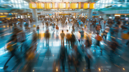 airport blurred interior top viewの素材
