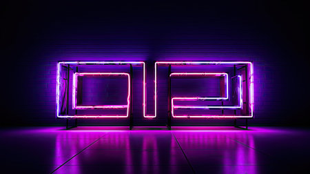sign neon purpleの素材