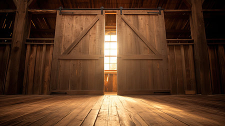 unique blurred barn door interiorの素材