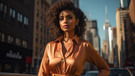 stylish brown womanの素材