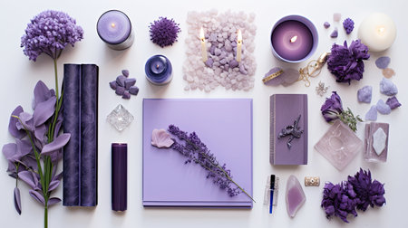 crystals purple flatlayの素材