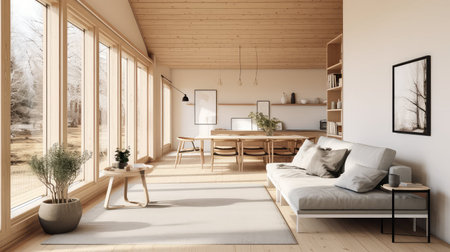 wood cabin home interiorの素材