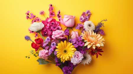 pink yellow background flowerの素材
