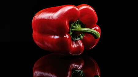 reflective paprika pepper isolatedの素材