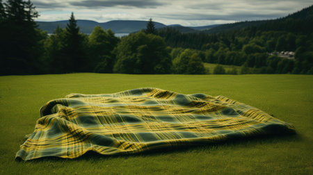 grassy green yellow plaidの素材