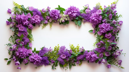 combination purple flower frameの素材