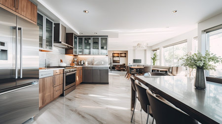 kitchen blurred interior design flat layの素材