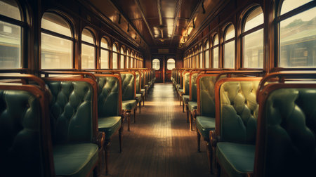 seats blurred steam train interiorの素材