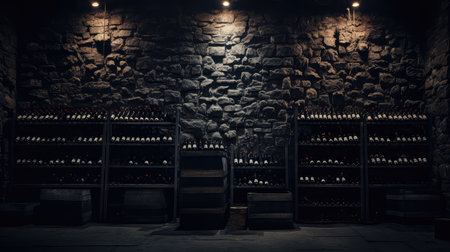 bottles wine dark backgroundの素材