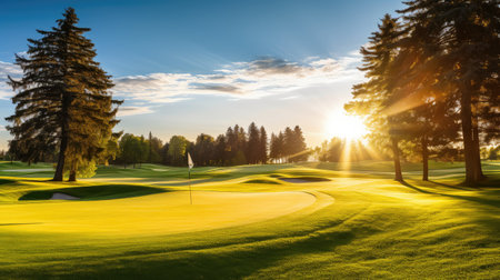 light bright sun golf courseの素材
