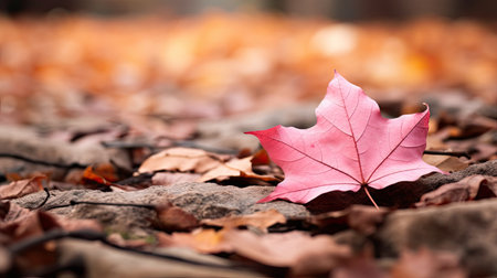 autumn pink leafの素材