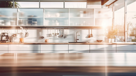 atmosphere blurred kitchen interiorの素材