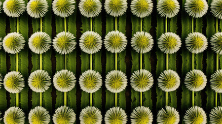 aerial dandelion flower farmの素材