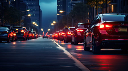 tail car lights nightの素材