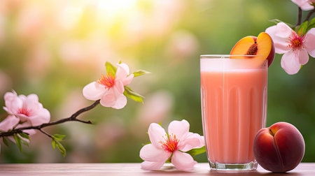 blurred background peach fruitの素材