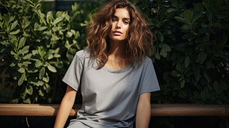 v grey tshirt modelの素材