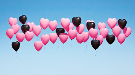 vibrant black and pink balloonsの素材