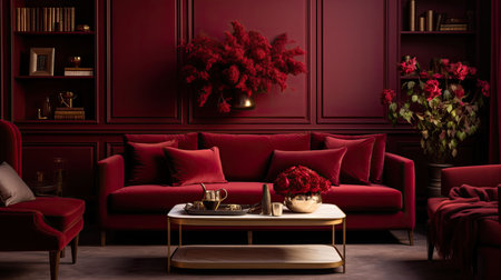 walls burgundy interiorsの素材