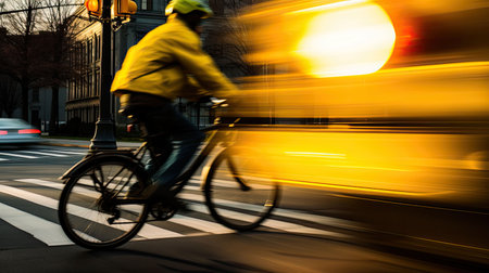 perspective yellow stop lightの素材