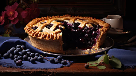 dessert object blueberry blueの素材