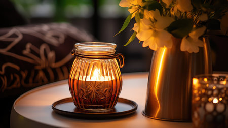 wax brown glass jarの素材