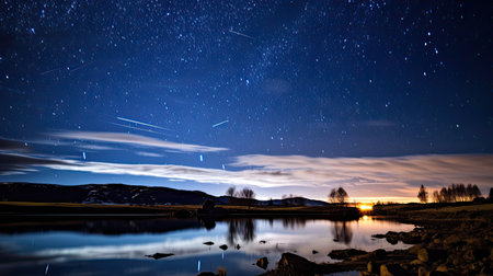 light stars night skyの素材