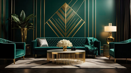 emerald art deco interiorの素材