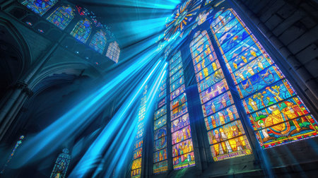 vibrant blue beam of lightの素材