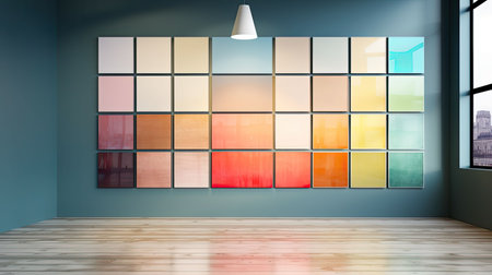 vibrant blurred interior design paint samplesの素材