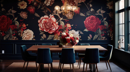 opulence dark floral wallpaperの素材