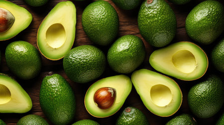 sliced core avocado backgroundの素材