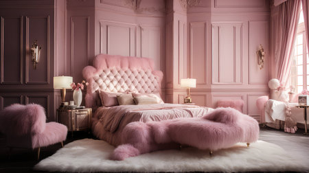 tufted pink bedの素材