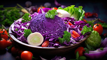 fresh cabbage purpleの素材