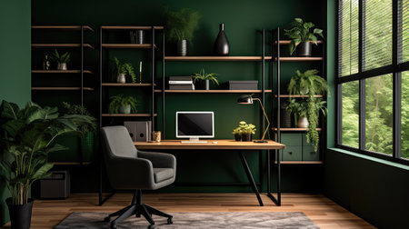 painted emerald green interiorの素材