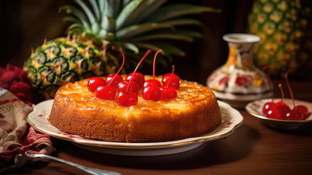 caramelized fresh pineapple fruitの素材