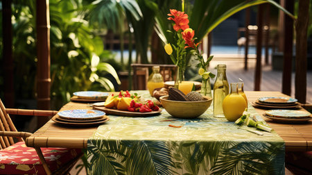 outdoor bamboo tableの素材