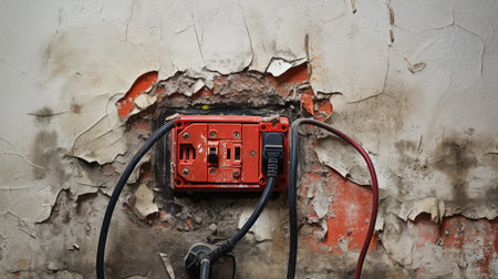 danger broken cableの素材