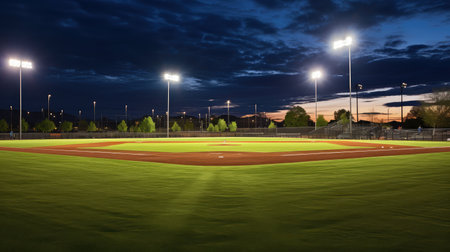 panoramic baseball field lightsの素材