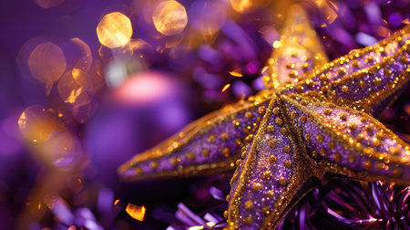 close purple and gold starsの素材