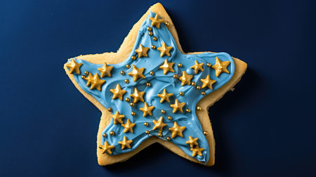 edible blue and gold starsの素材