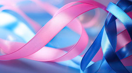 strength pink and blue ribbonの素材