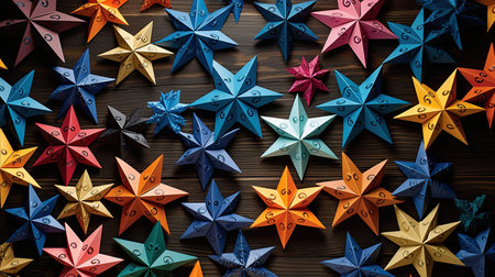 handmade cut paper starsの素材