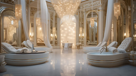 opulent blurred spa interiorの素材