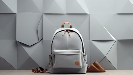 geometric grey backpackの素材