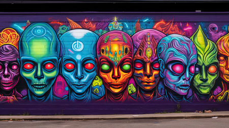 mural alien artの素材