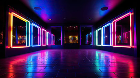 vibrant neon light borderの素材