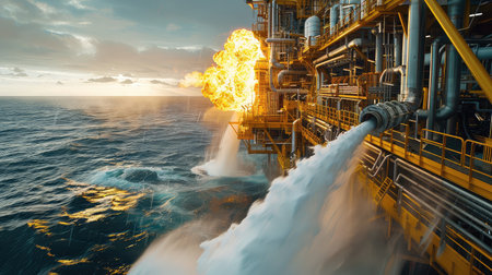 flames oil rig engineの素材