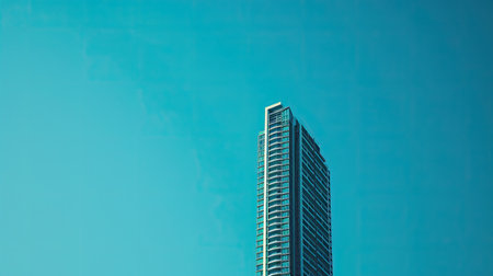 cloudless blue sky cityの素材