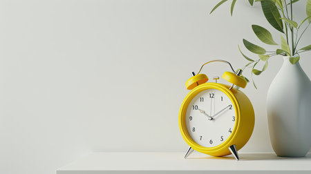 minimalist yellow alarm clockの素材