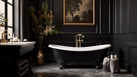 modern interior design blackの素材